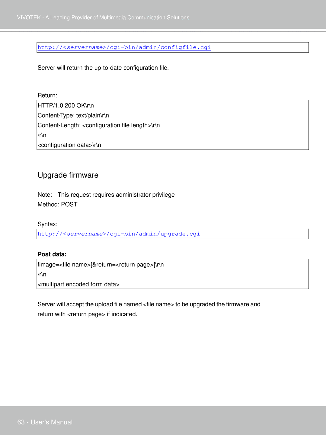 Vivotek IP71353ISMA manual Upgrade firmware, Post data 