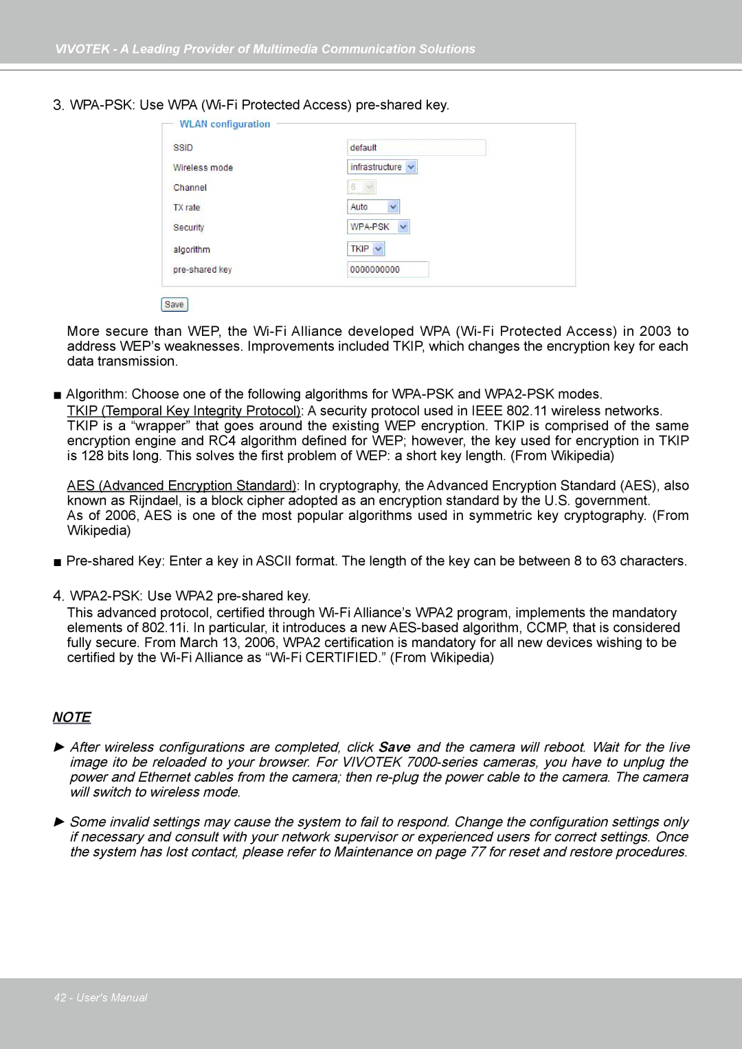 Vivotek IP7139, IP7138 manual 