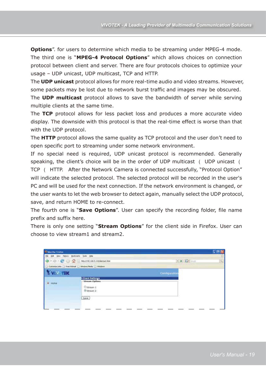 Vivotek IP7139 manual Tcp 