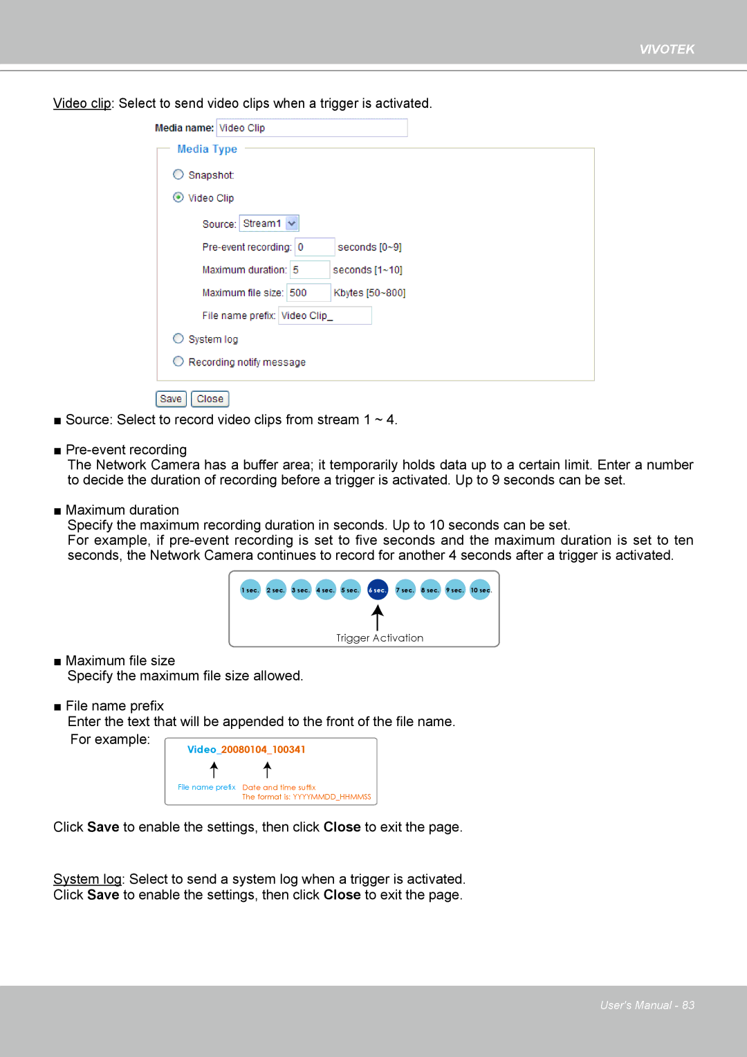 Vivotek IP7160 manual For example 