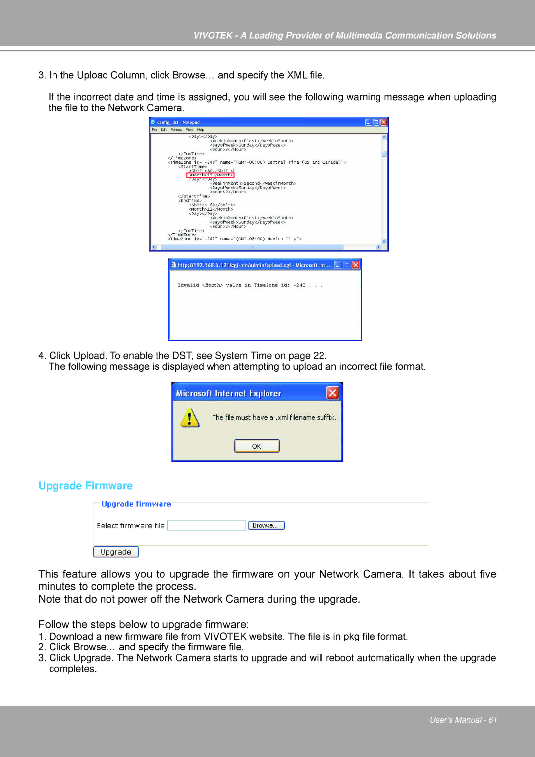 Vivotek IP7251 manual Upgrade Firmware 