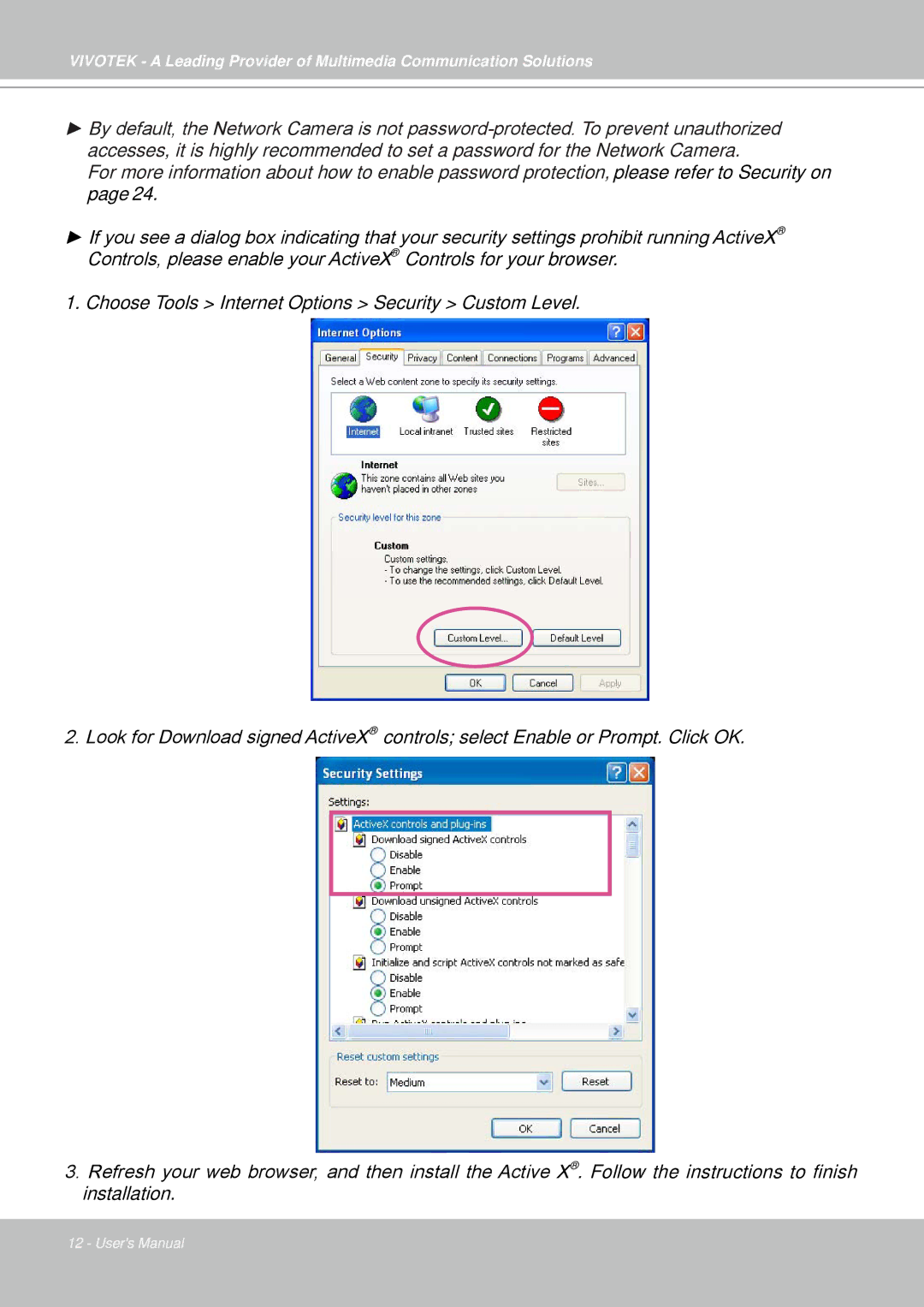 Vivotek IP7330 manual 