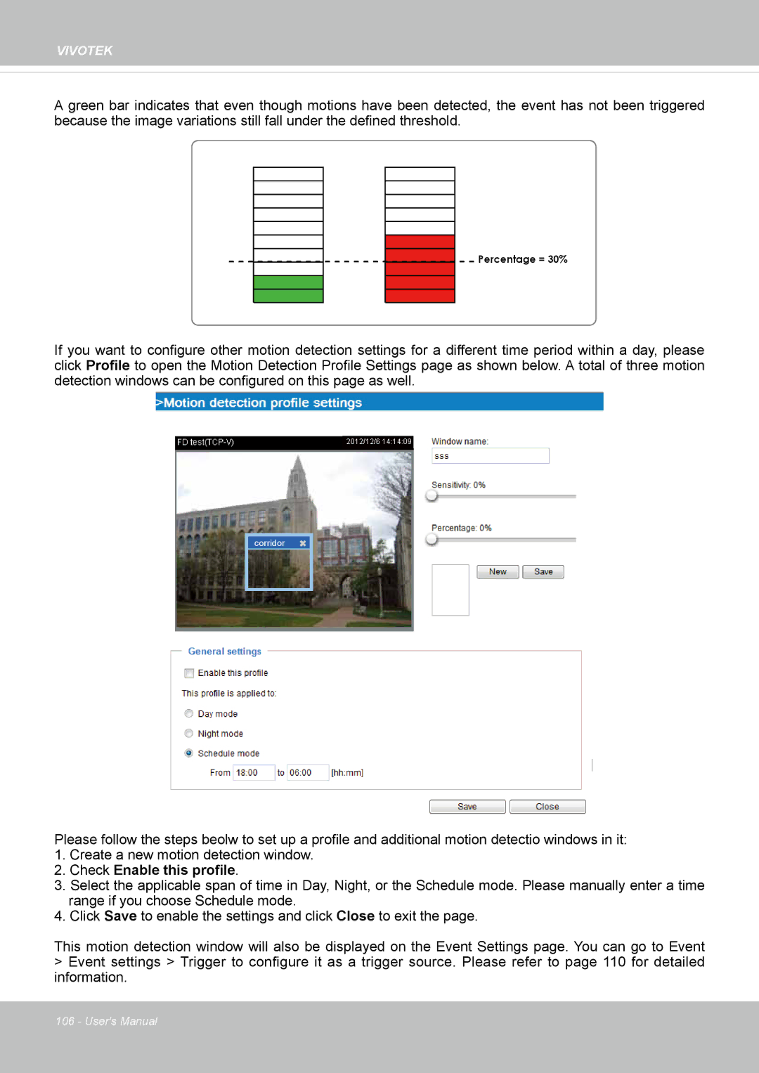 Vivotek IP8130 user manual Check Enable this profile 