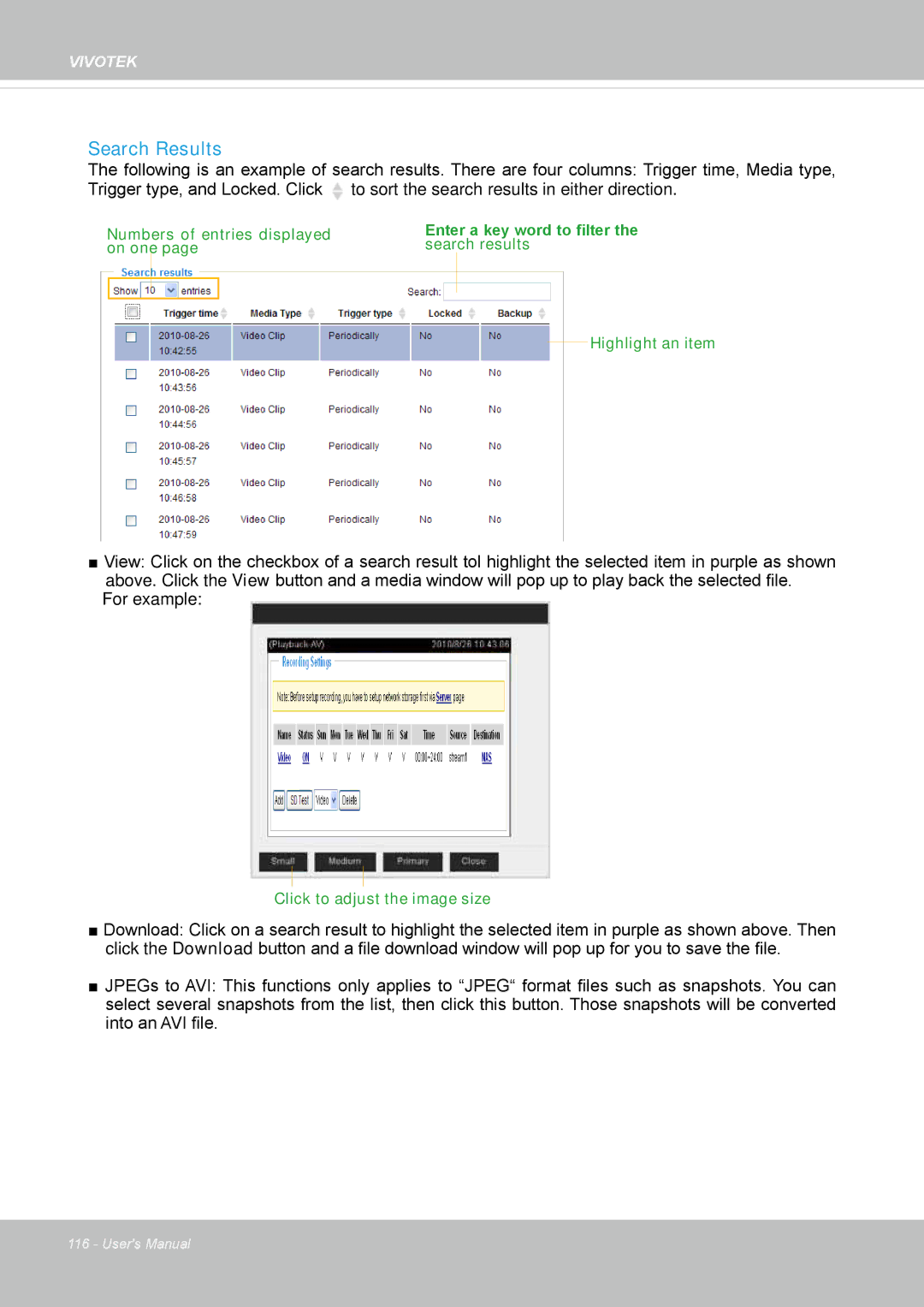 Vivotek IP8130 user manual Search Results 