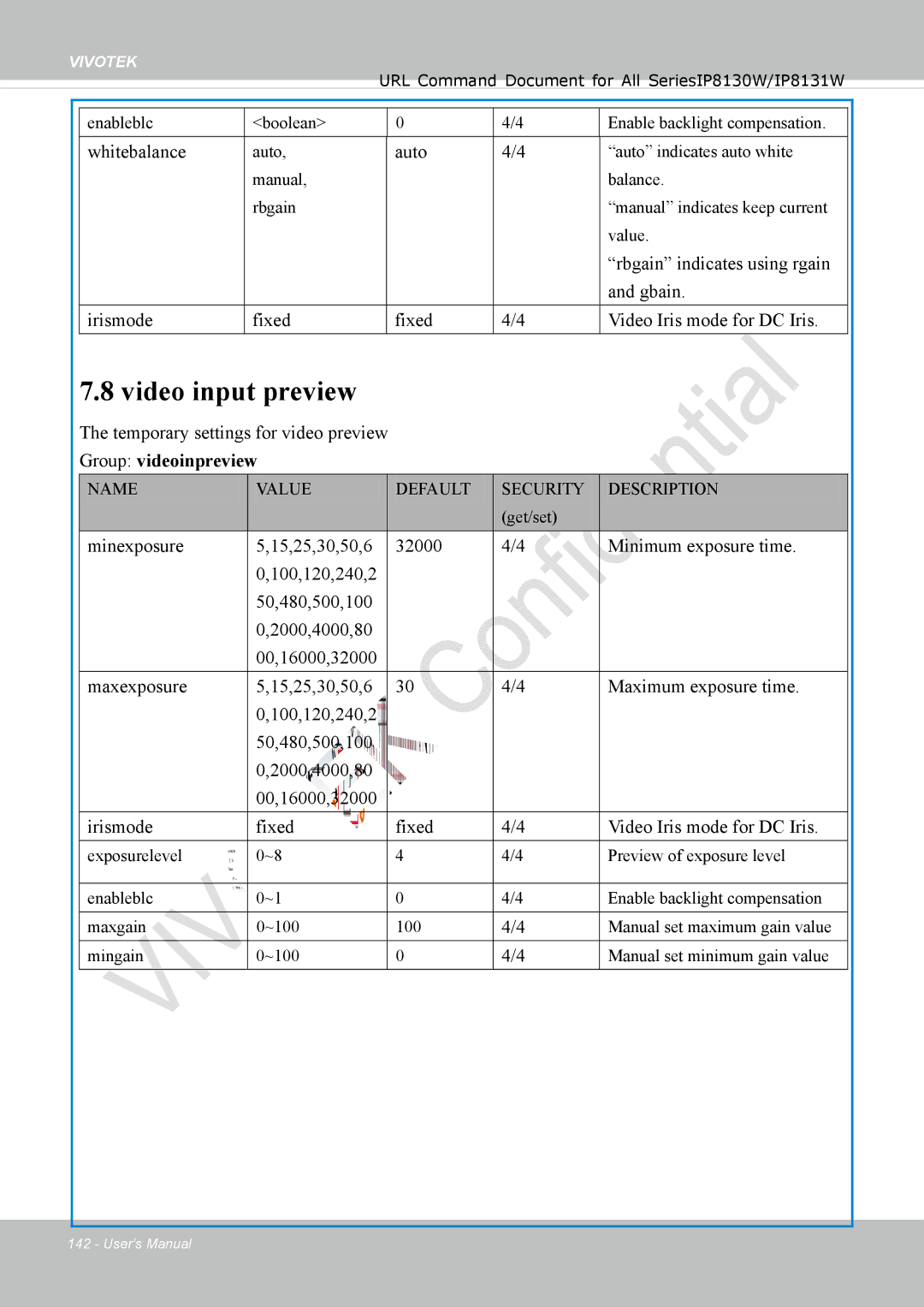 Vivotek IP8130 user manual Video input preview 