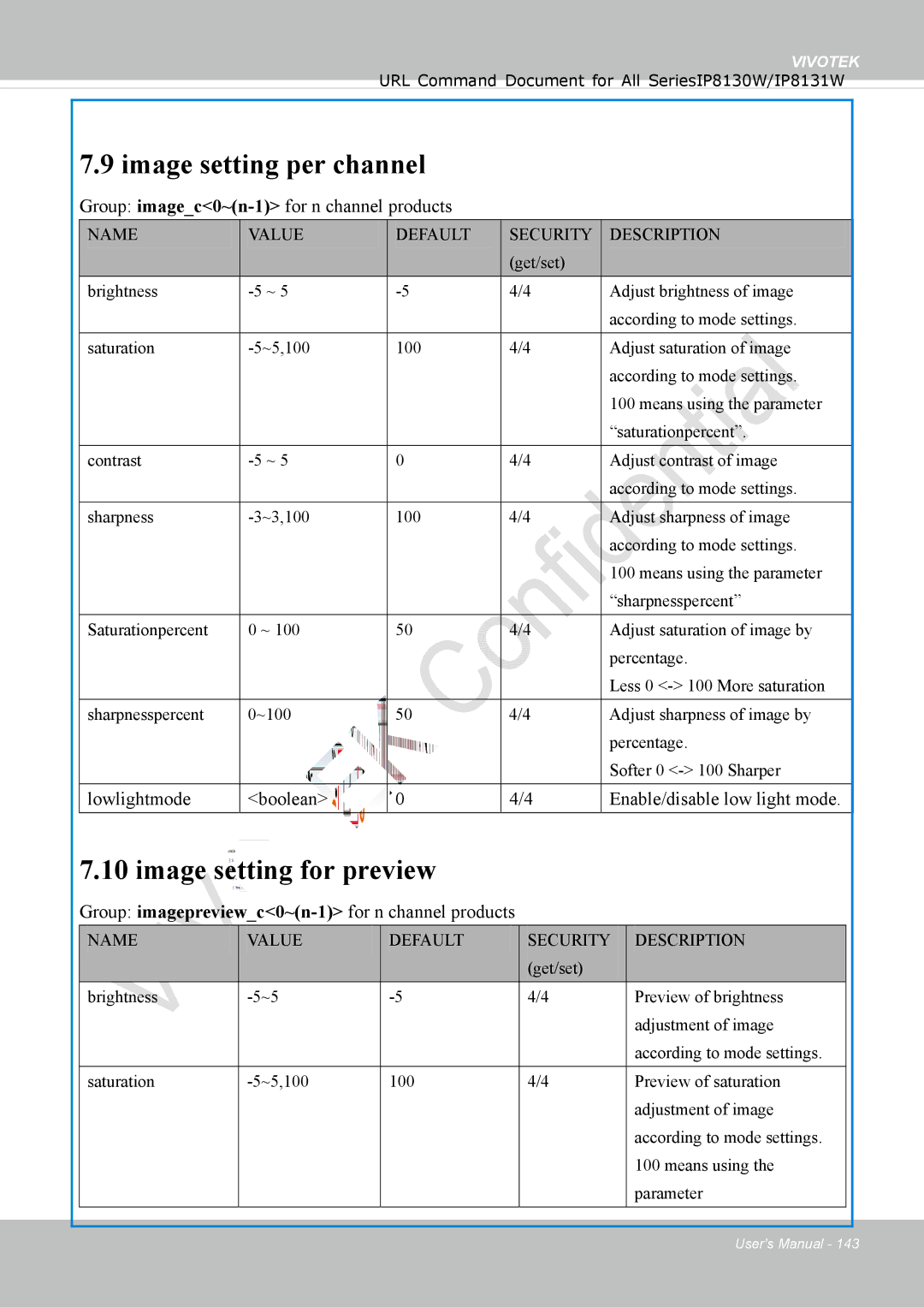 Vivotek IP8130 user manual Image setting per channel, Image setting for preview, Group imagec0~n-1for n channel products 