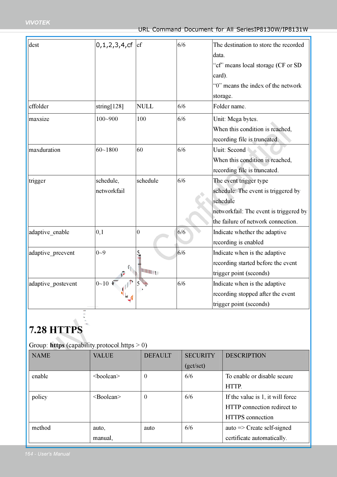 Vivotek IP8130 user manual Https, Group https capability.protocol.https 