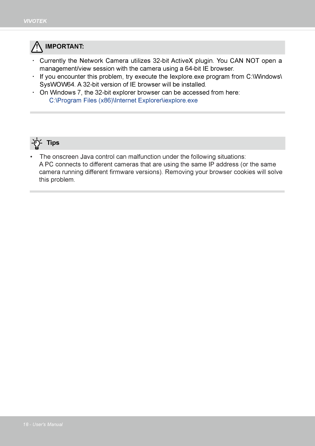 Vivotek IP8130 user manual Tips 