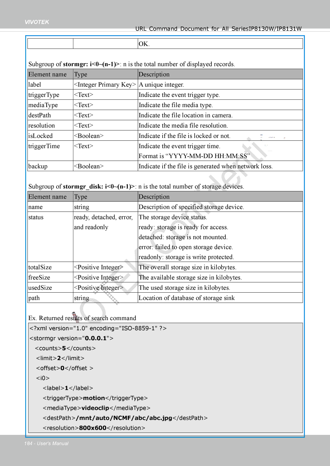 Vivotek IP8130 user manual DestPath/mnt/auto/NCMF/abc/abc.jpg/destPath 