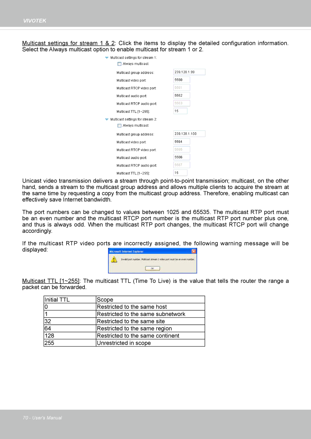 Vivotek IP8130 user manual Restricted to the same site 