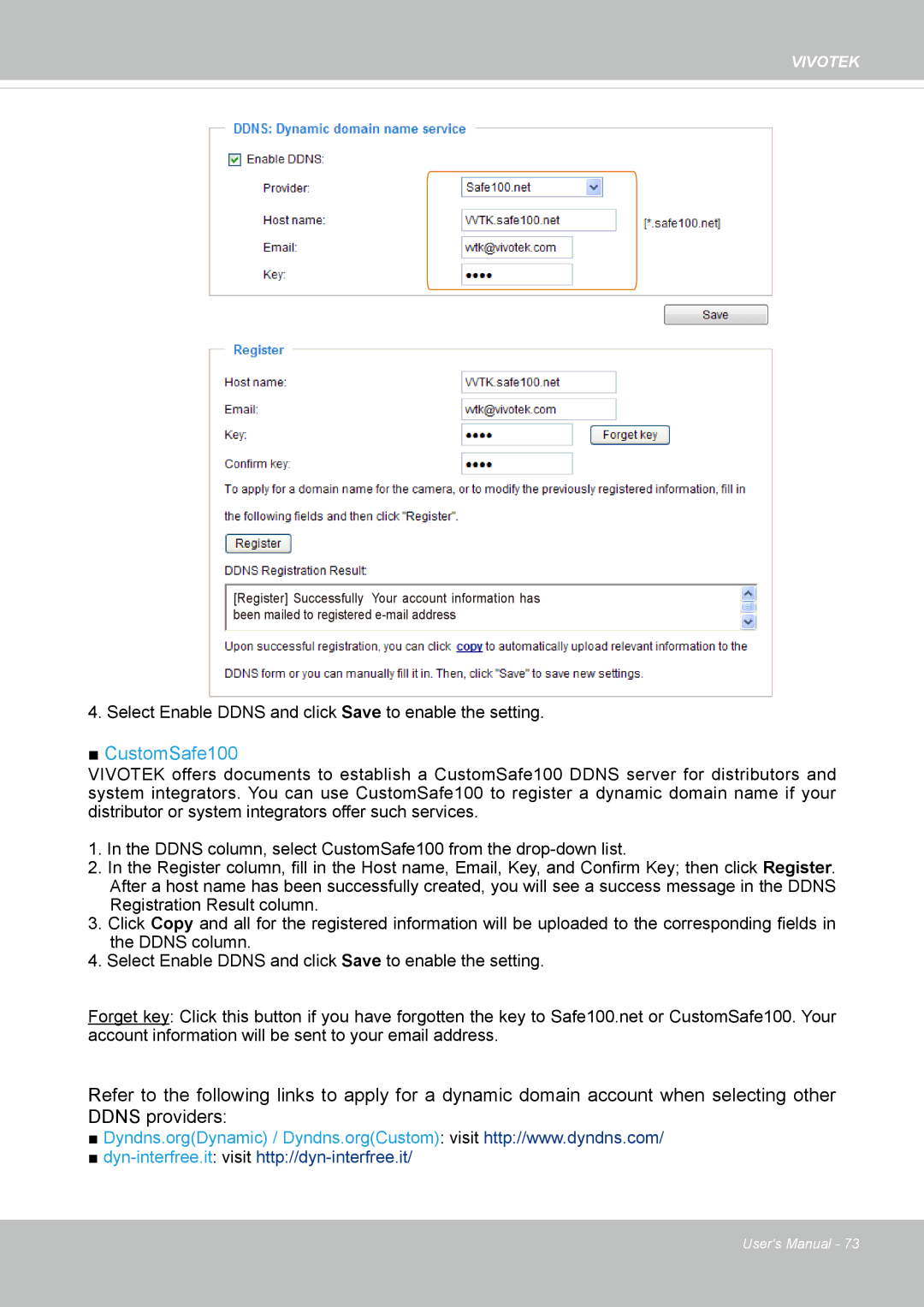 Vivotek IP8130 user manual CustomSafe100 