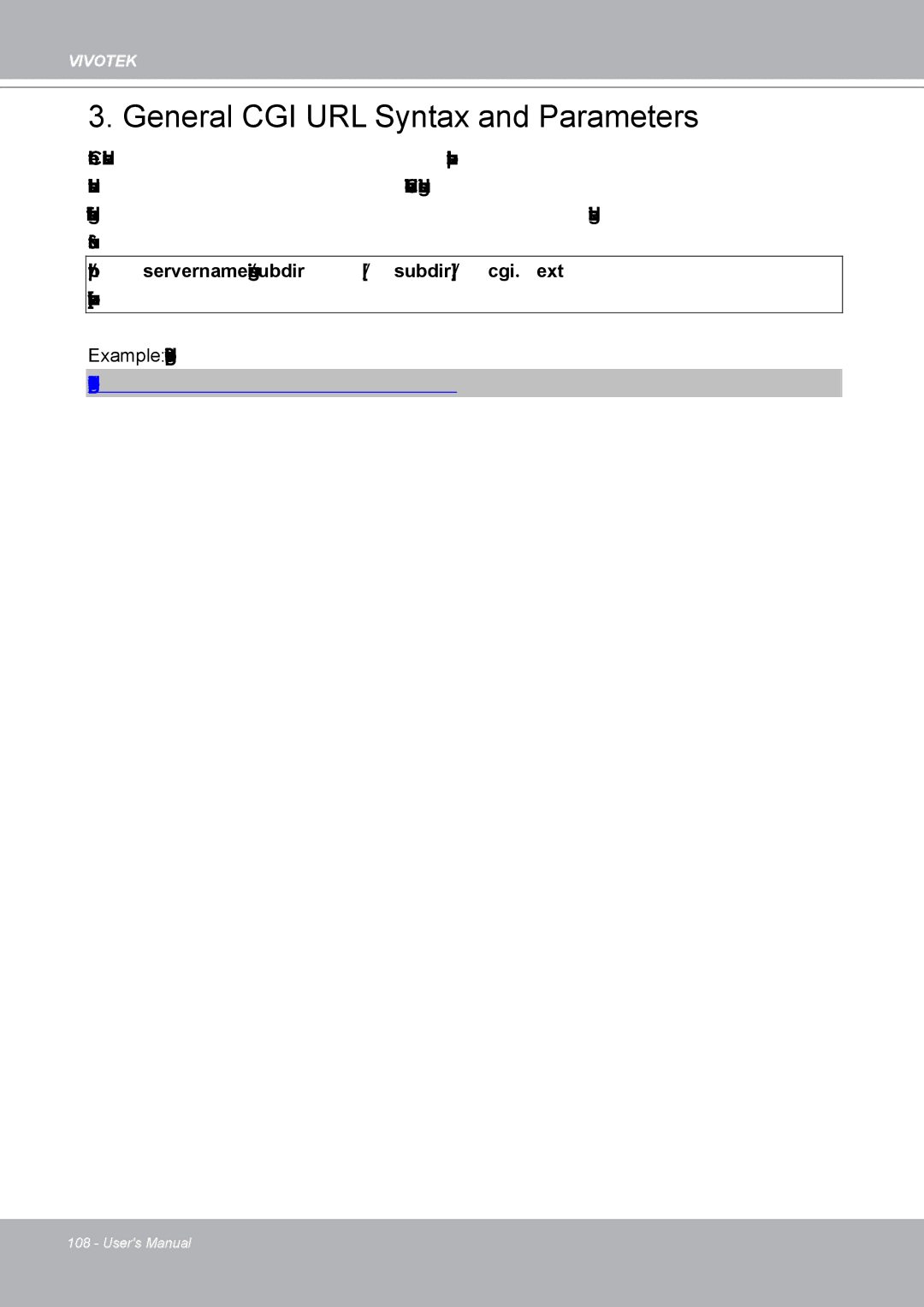 Vivotek IP8132 manual General CGI URL Syntax and Parameters 