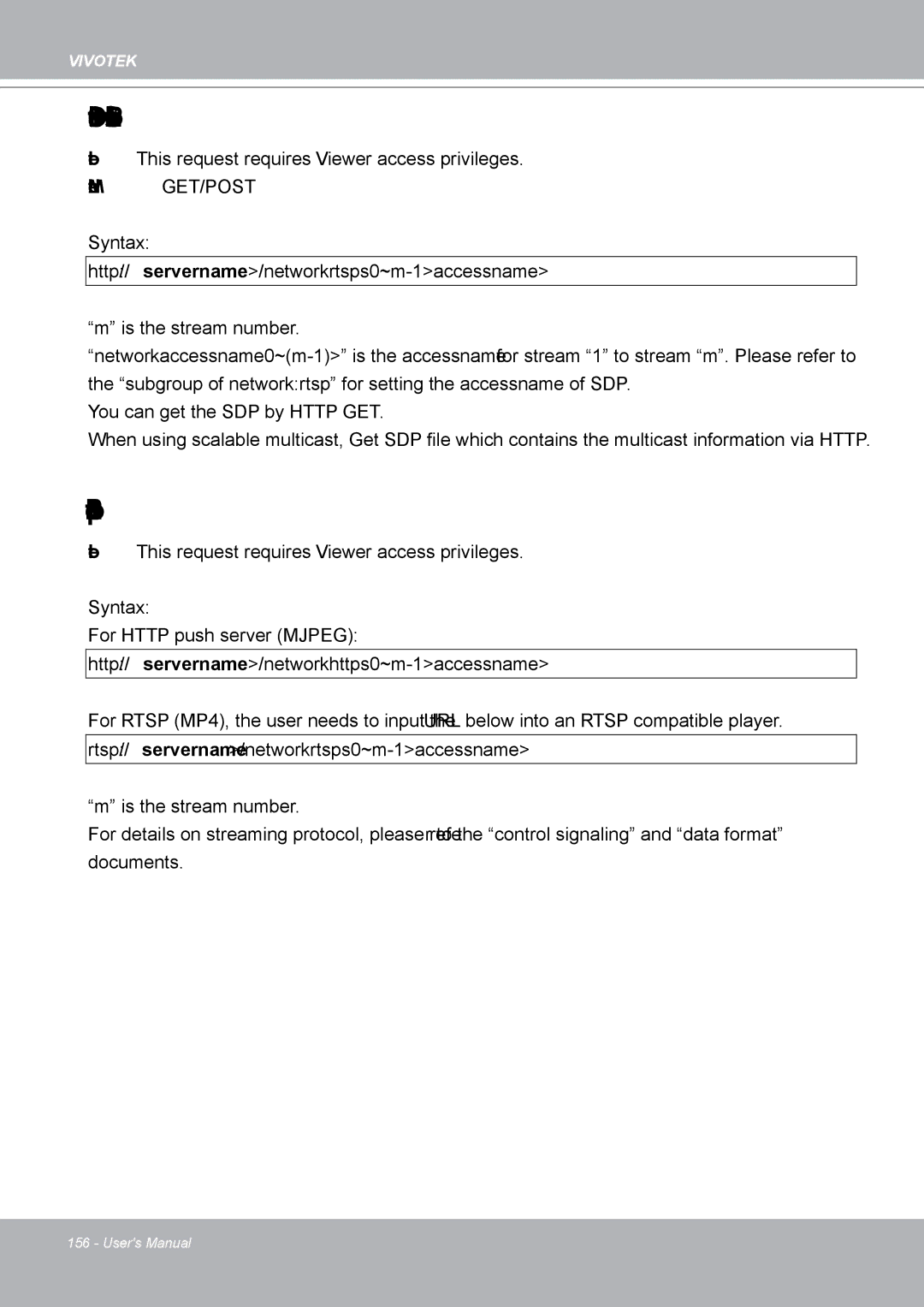 Vivotek IP8132 manual Get SDP of Streams, Open the Network Stream 