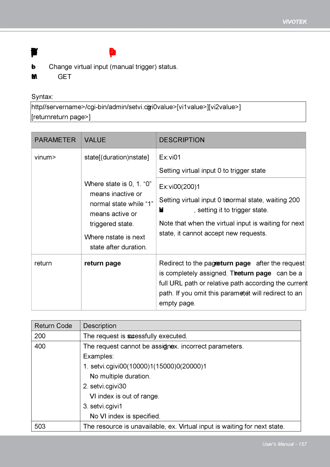 Vivotek IP8132 manual Virtual input capability.nvi 