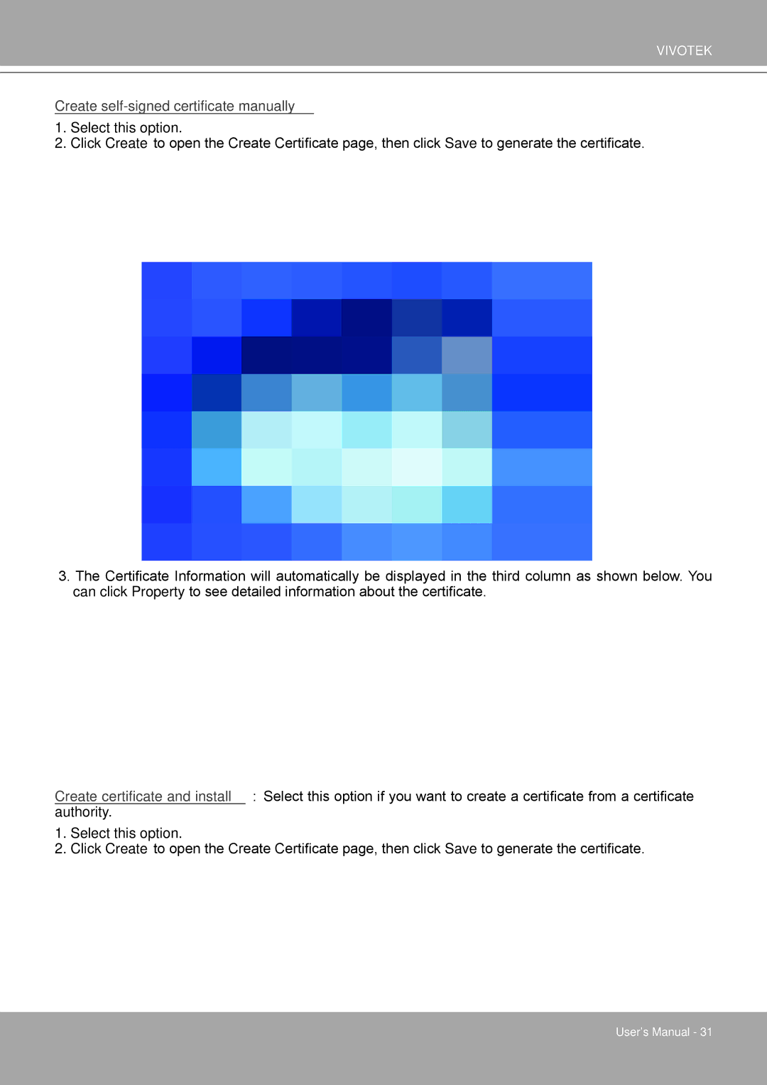 Vivotek IP8132 Create self-signed certificate manually 