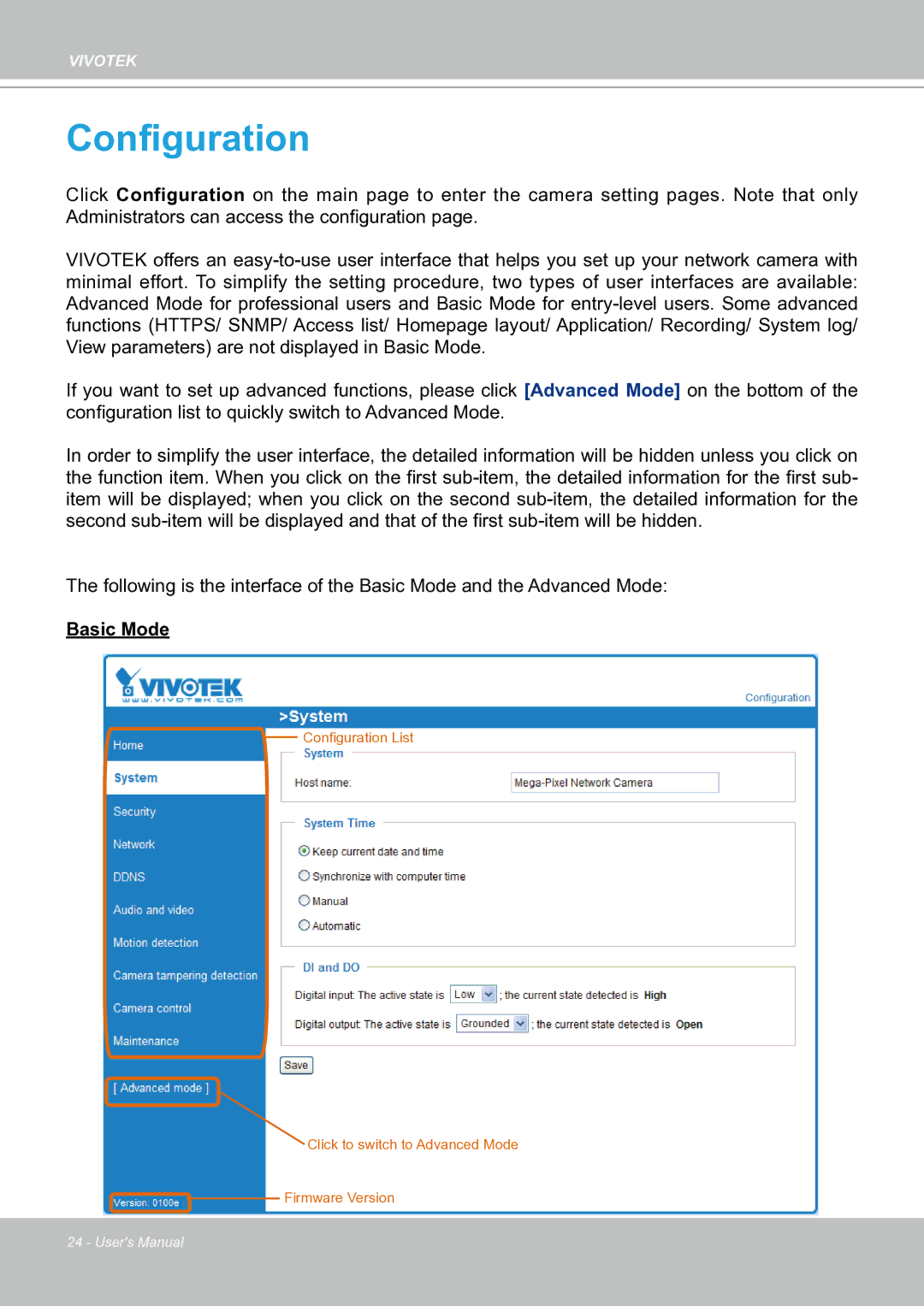 Vivotek IP8151 manual Configuration 