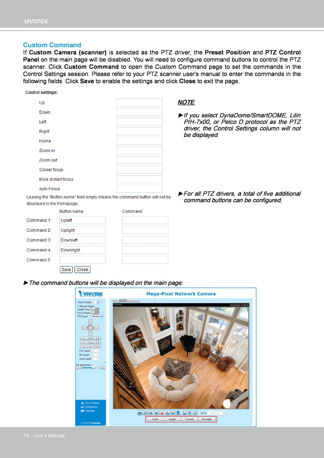 Vivotek IP8151 manual Custom Command, Users Manual 