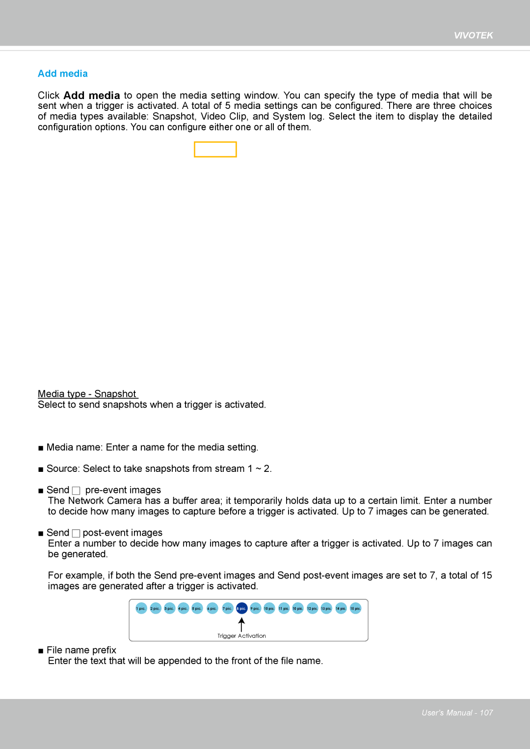 Vivotek IP8152 user manual Add media 