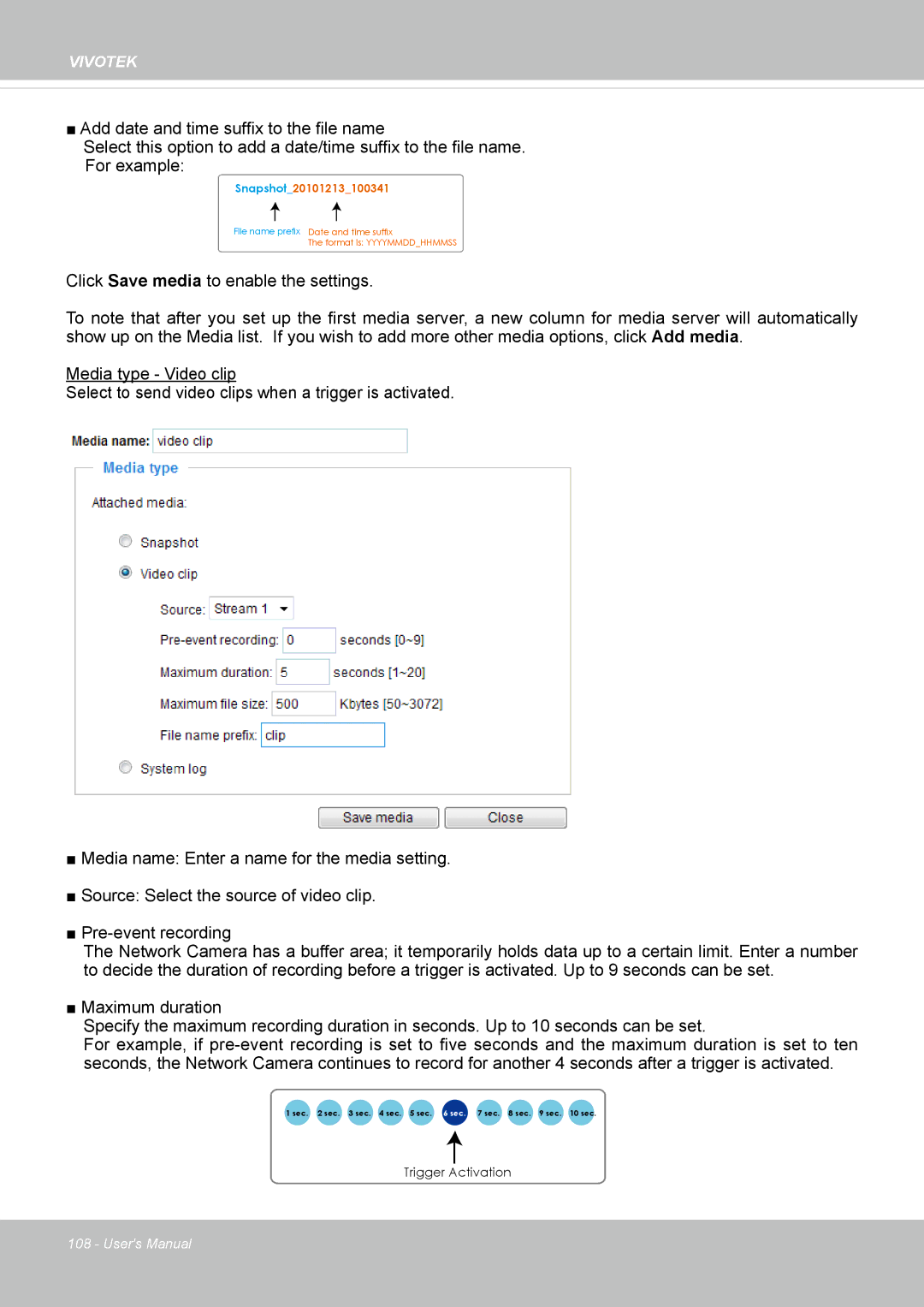 Vivotek IP8152 user manual Trigger Activation 