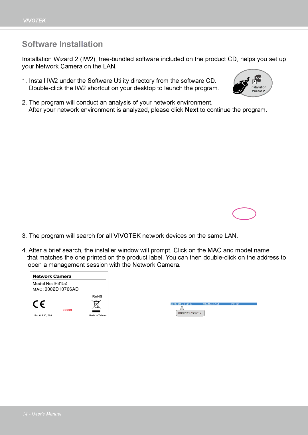 Vivotek IP8152 user manual Software Installation 