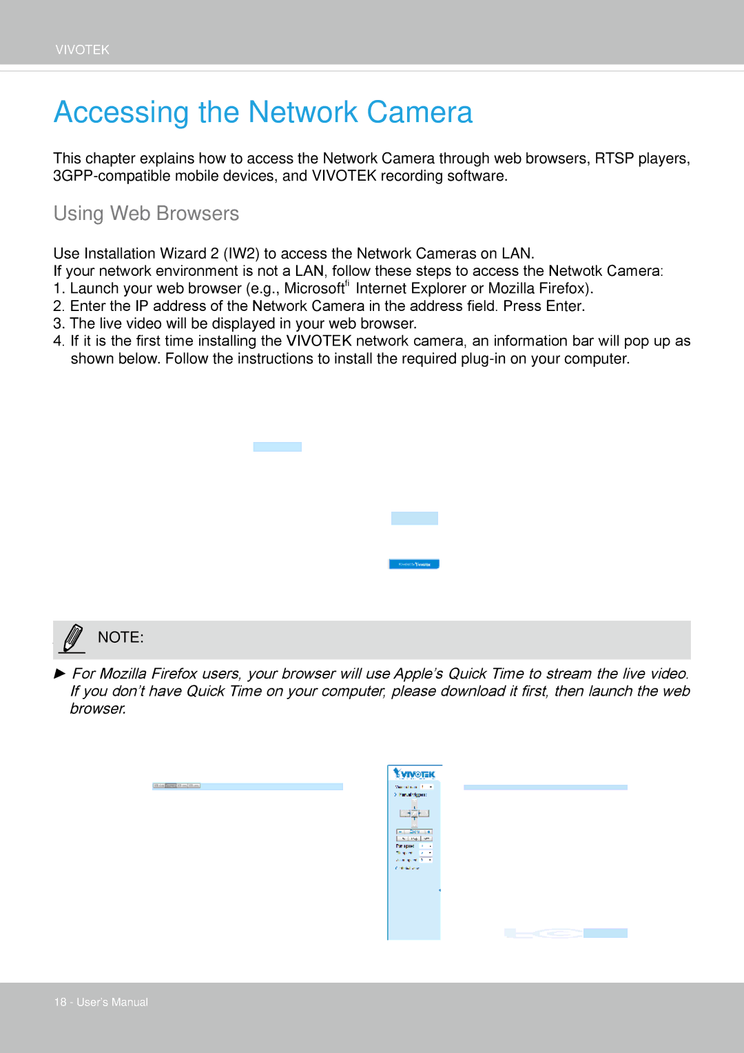 Vivotek IP8152 user manual Accessing the Network Camera, Using Web Browsers 