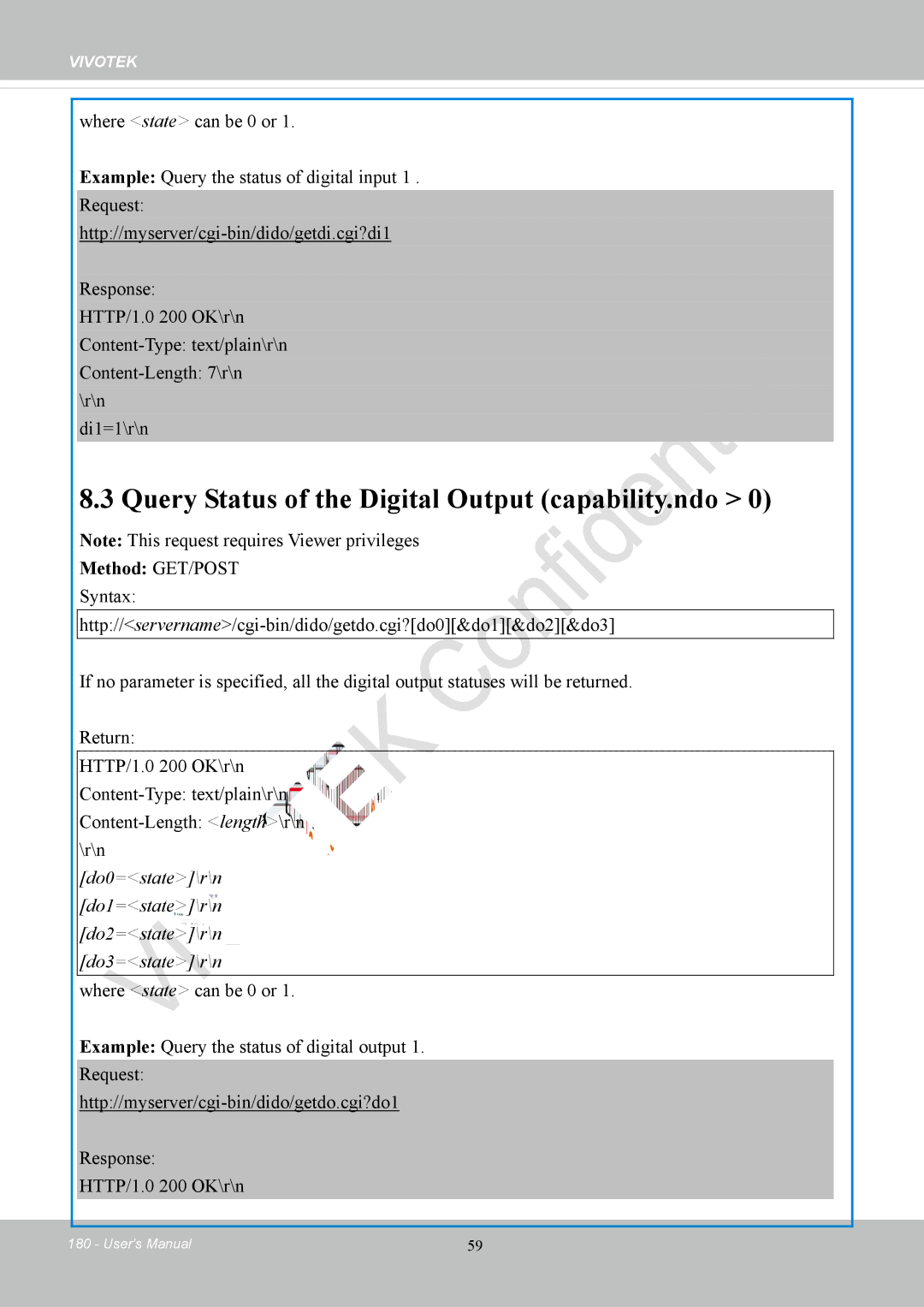 Vivotek IP8152 Query Status of the Digital Output capability.ndo, Do0=state\r\n Do1=state\r\n Do2=state\r\n Do3=state\r\n 