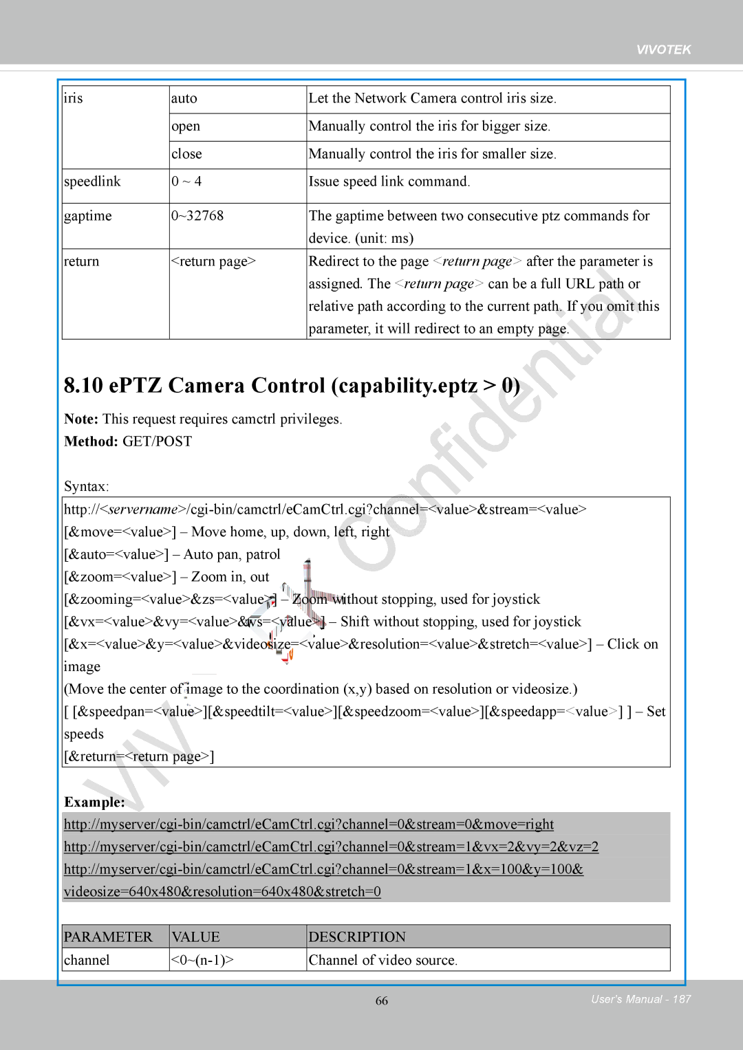 Vivotek IP8152 user manual EPTZ Camera Control capability.eptz, Channel ~n-1 Channel of video source 