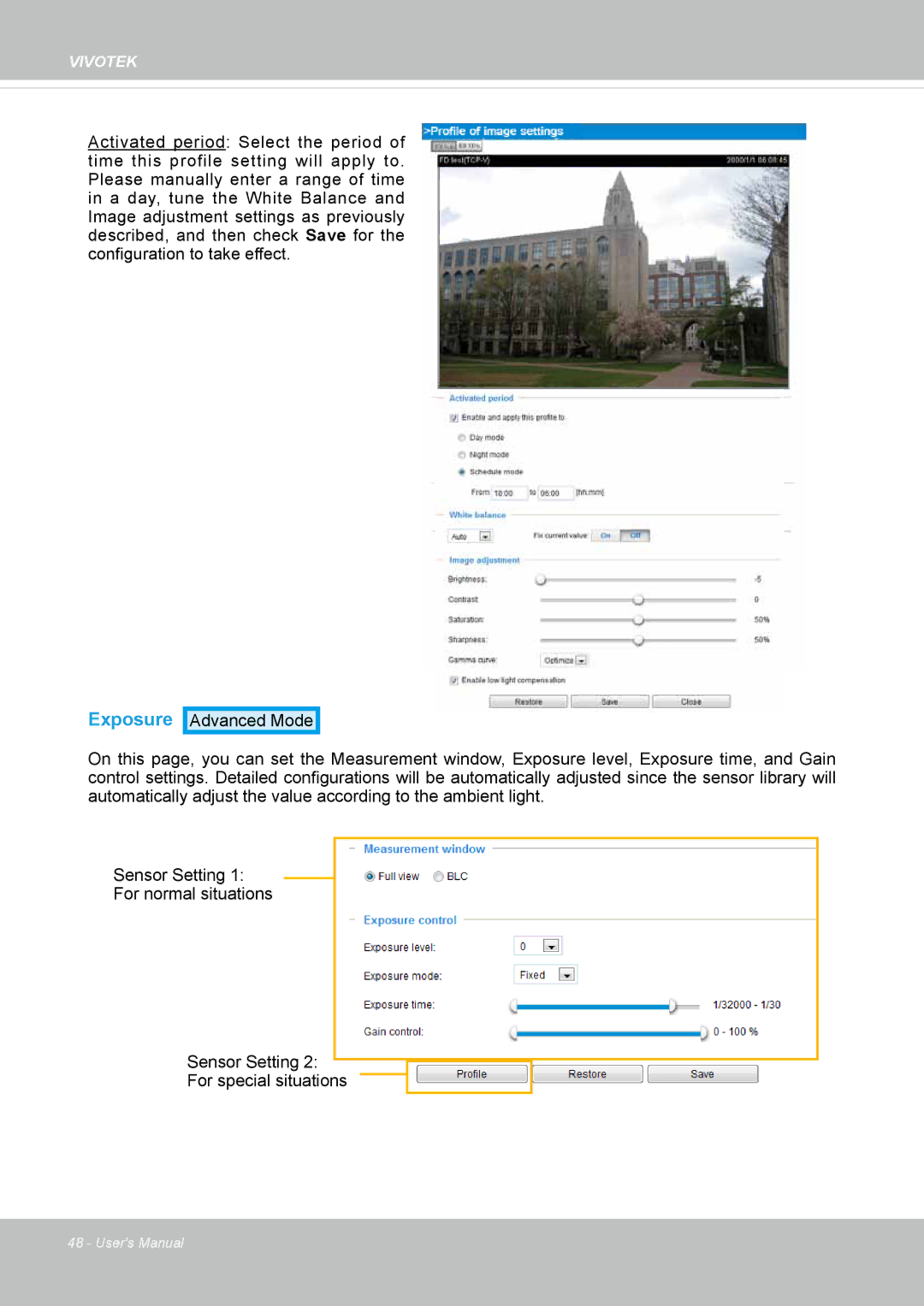 Vivotek IP8152 user manual Exposure 