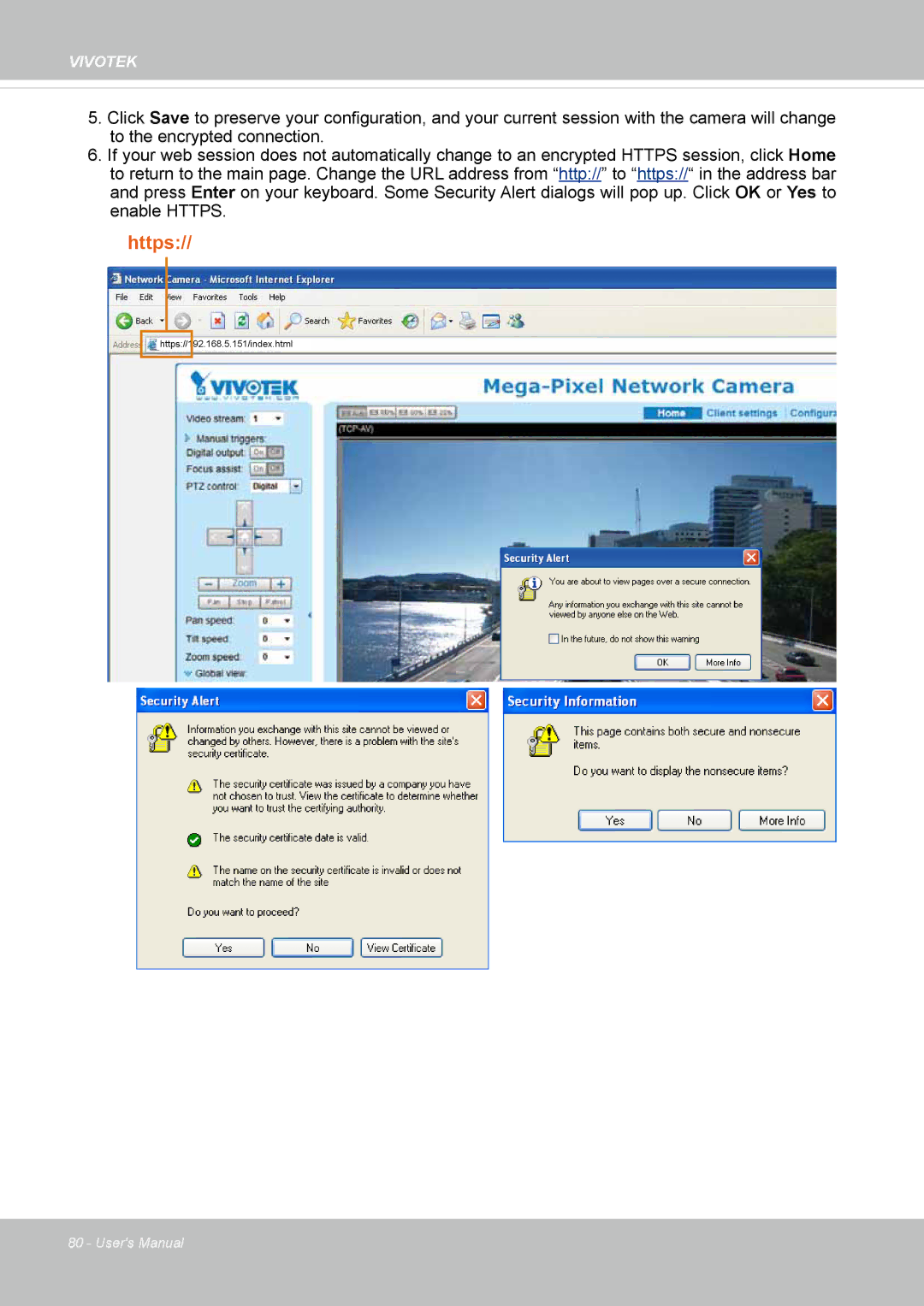 Vivotek IP8152 user manual Https 