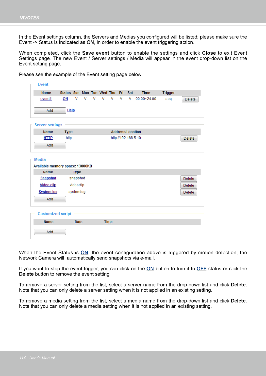 Vivotek IP8155, 65HP user manual Vivotek 