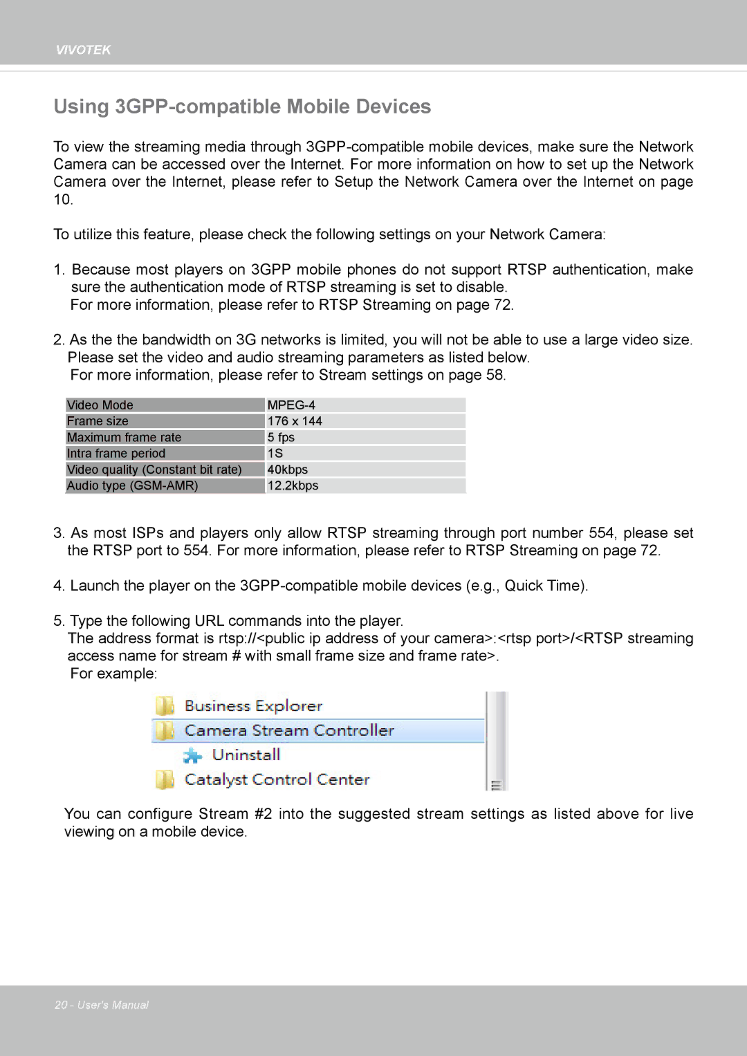 Vivotek IP8155, 65HP user manual Using 3GPP-compatible Mobile Devices, MPEG-4 