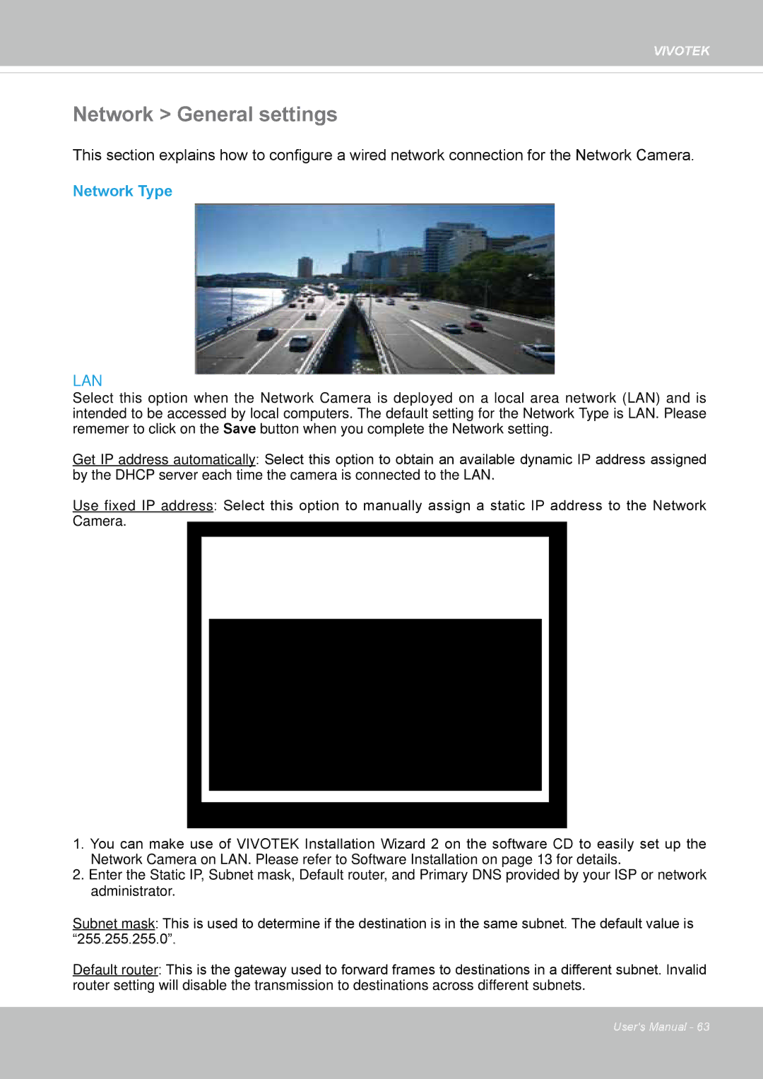 Vivotek 65HP, IP8155 user manual Network General settings, Network Type 
