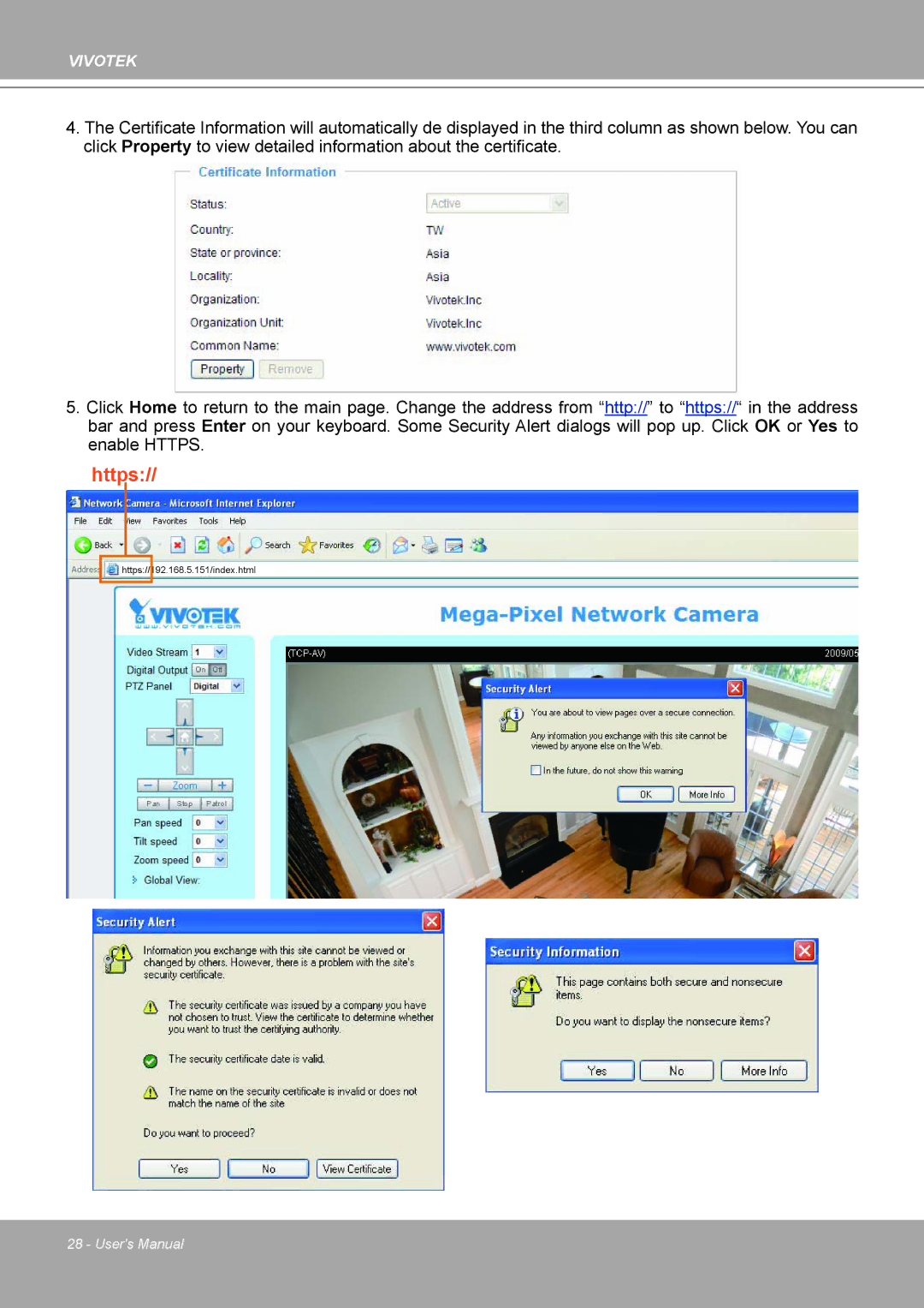 Vivotek IP8161 manual Https 