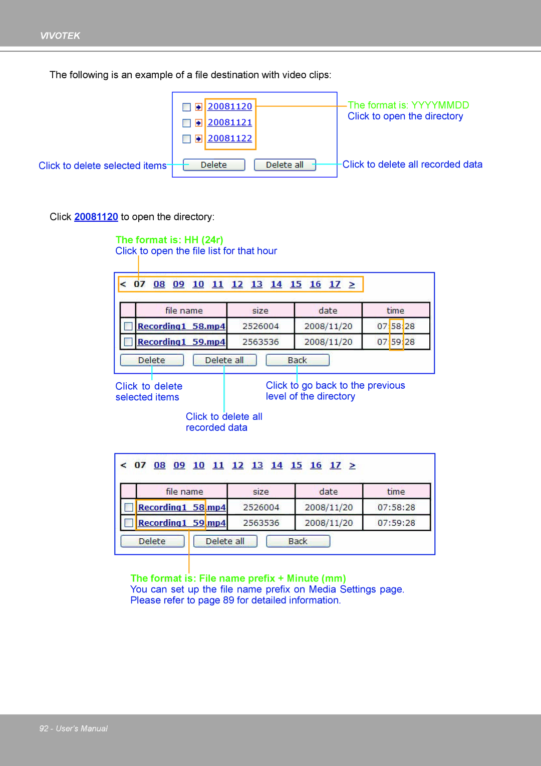 Vivotek IP8161 manual Format is HH 24r 