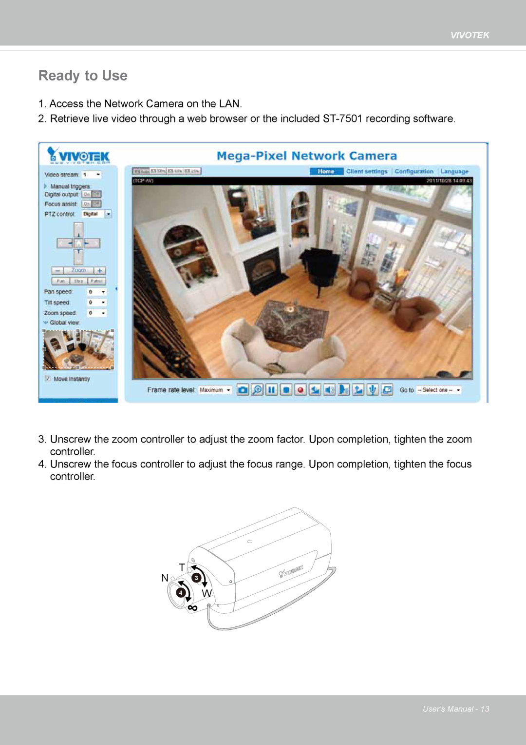 Vivotek IP8162 manual Ready to Use 