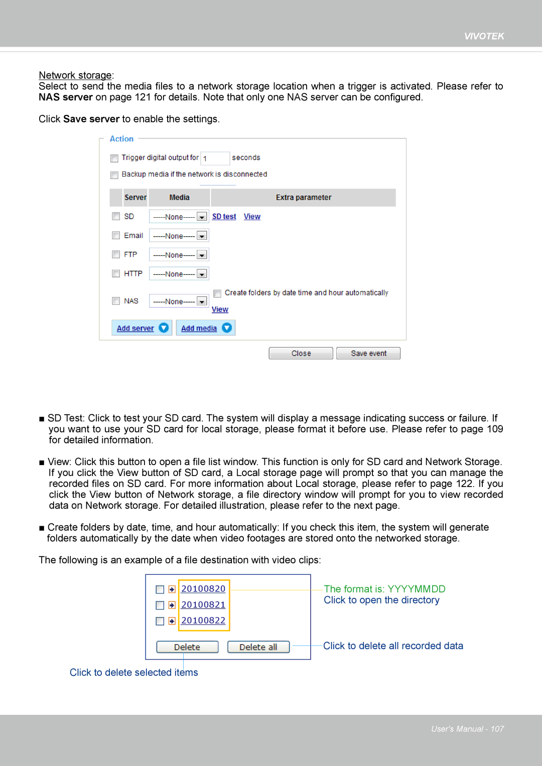 Vivotek 72P, IP8172 user manual Format is Yyyymmdd 