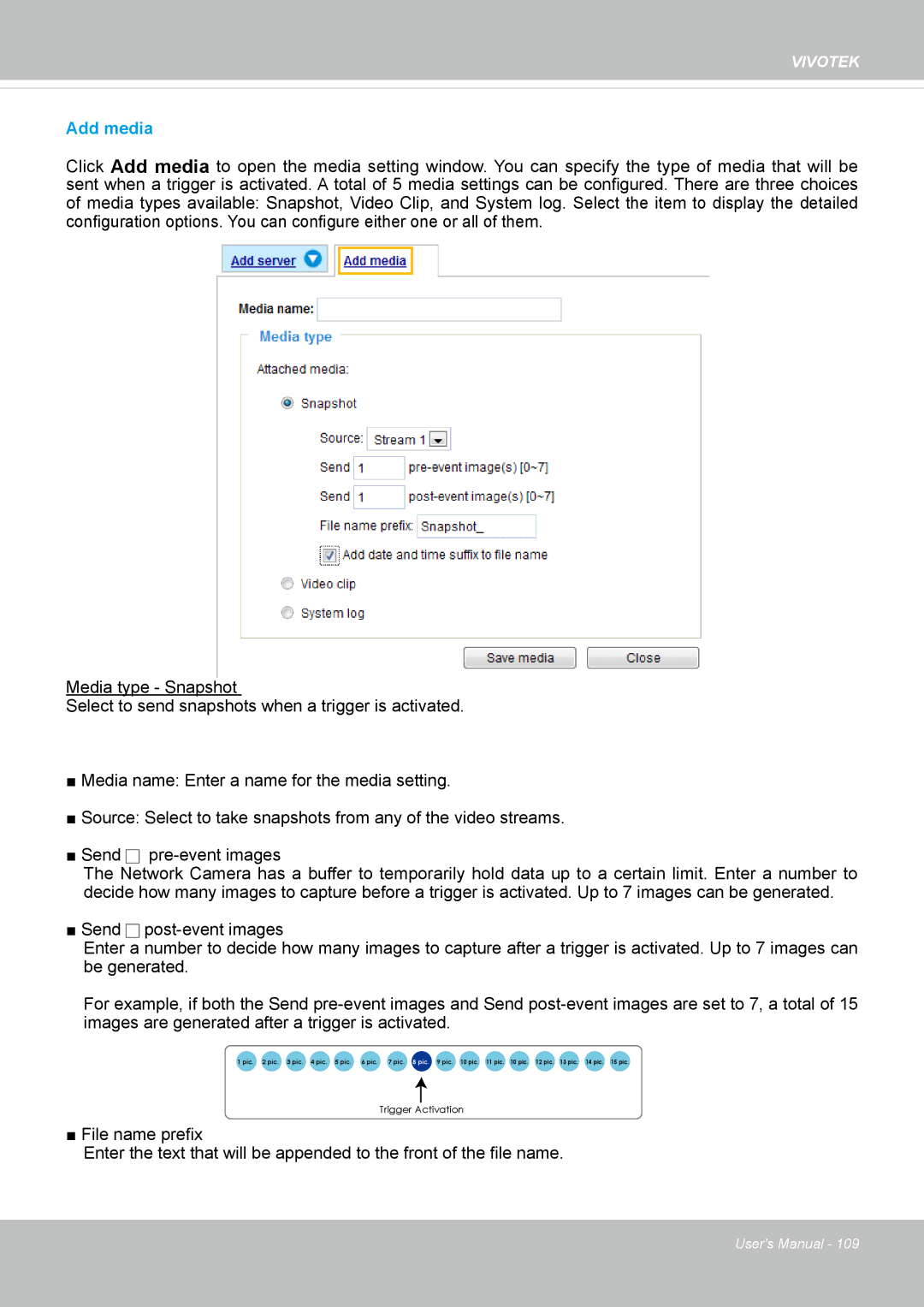 Vivotek 72P, IP8172 user manual Add media 