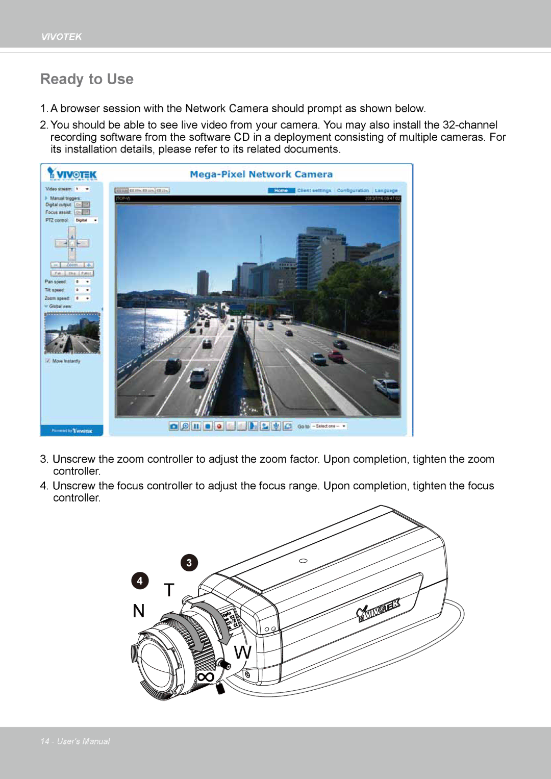 Vivotek IP8172, 72P user manual Ready to Use 