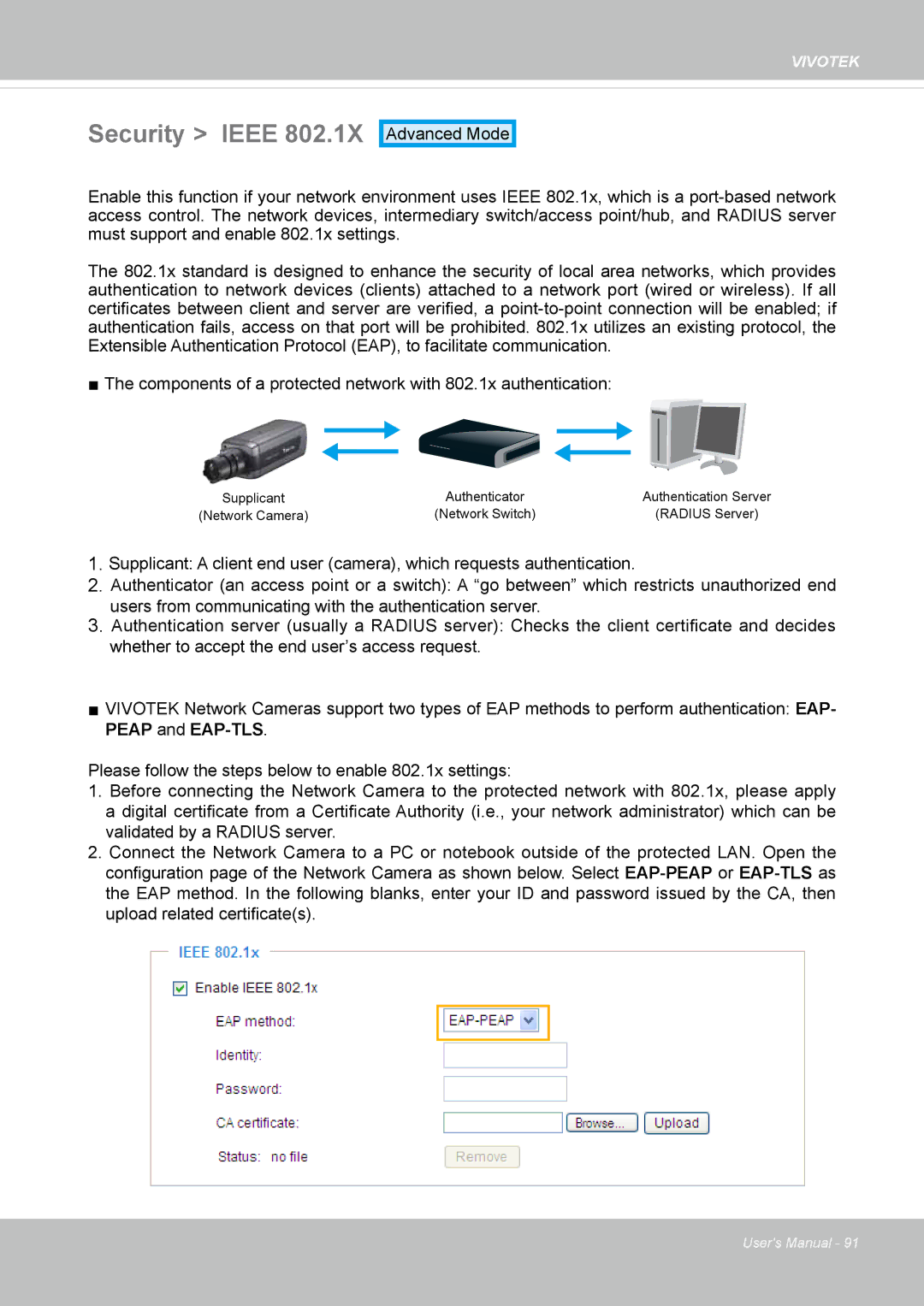 Vivotek 72P, IP8172 user manual Security Ieee 