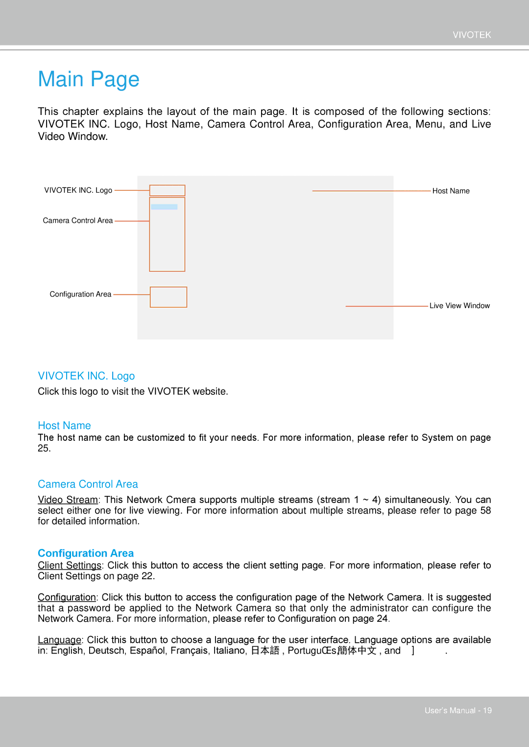 Vivotek 8332, IP8330 user manual Main 