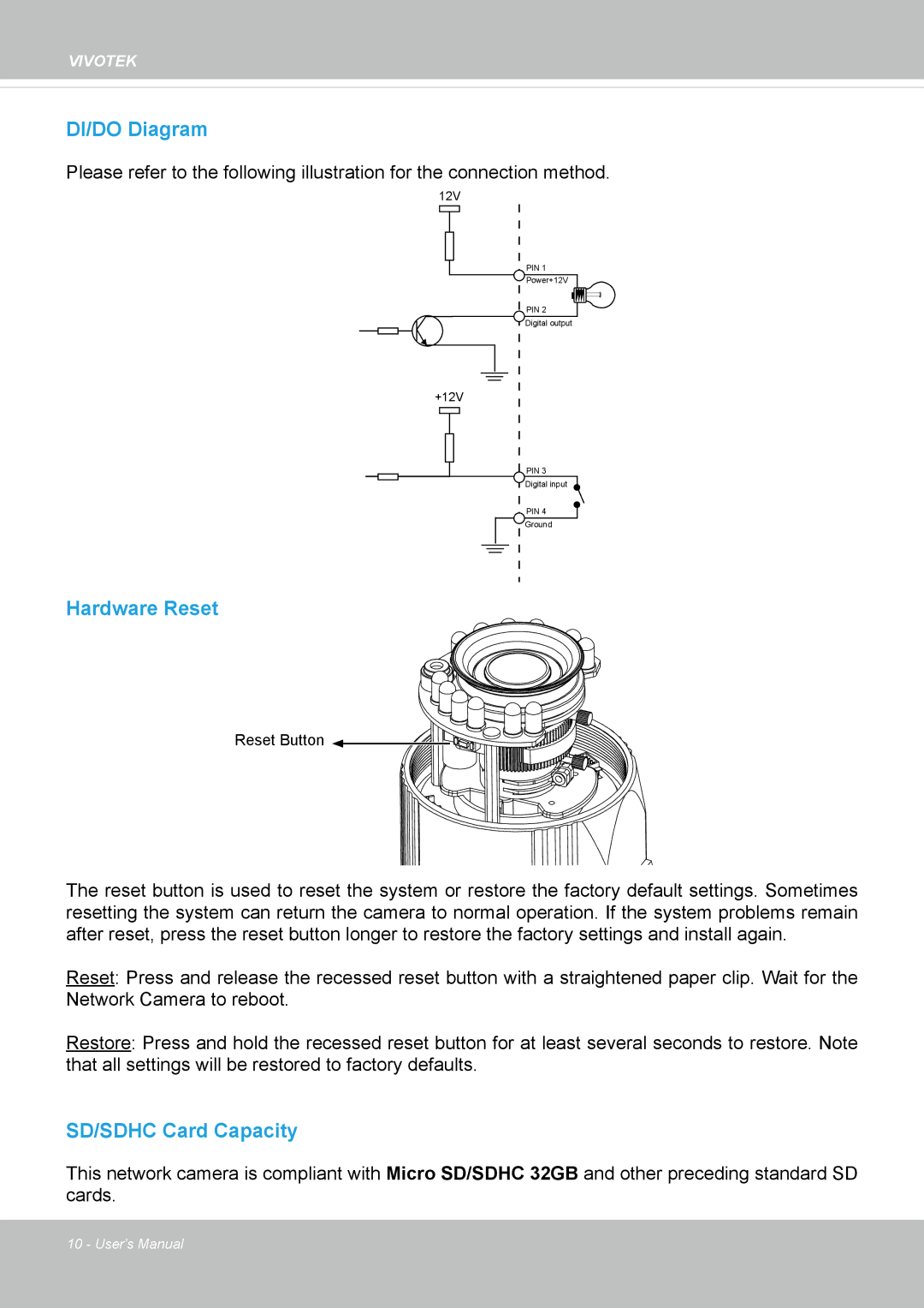 Vivotek IP8335H manual DI/DO Diagram 