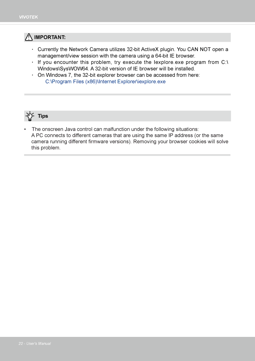 Vivotek IP8336W user manual Tips 