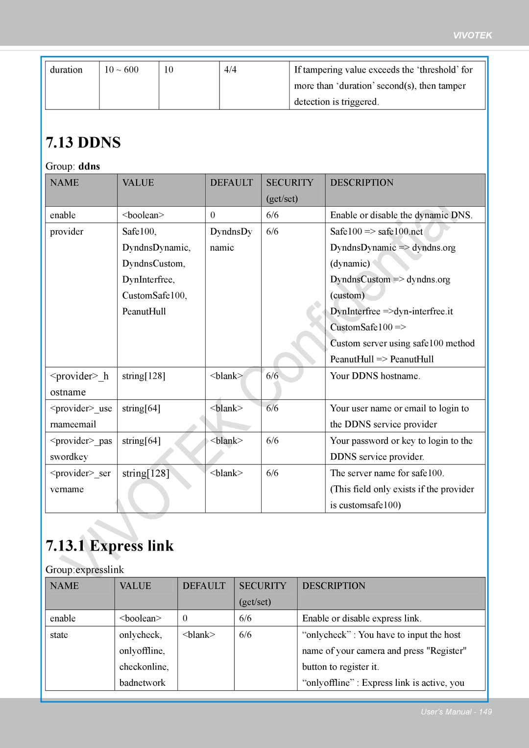 Vivotek IP8337H-C user manual Ddns, Express link 