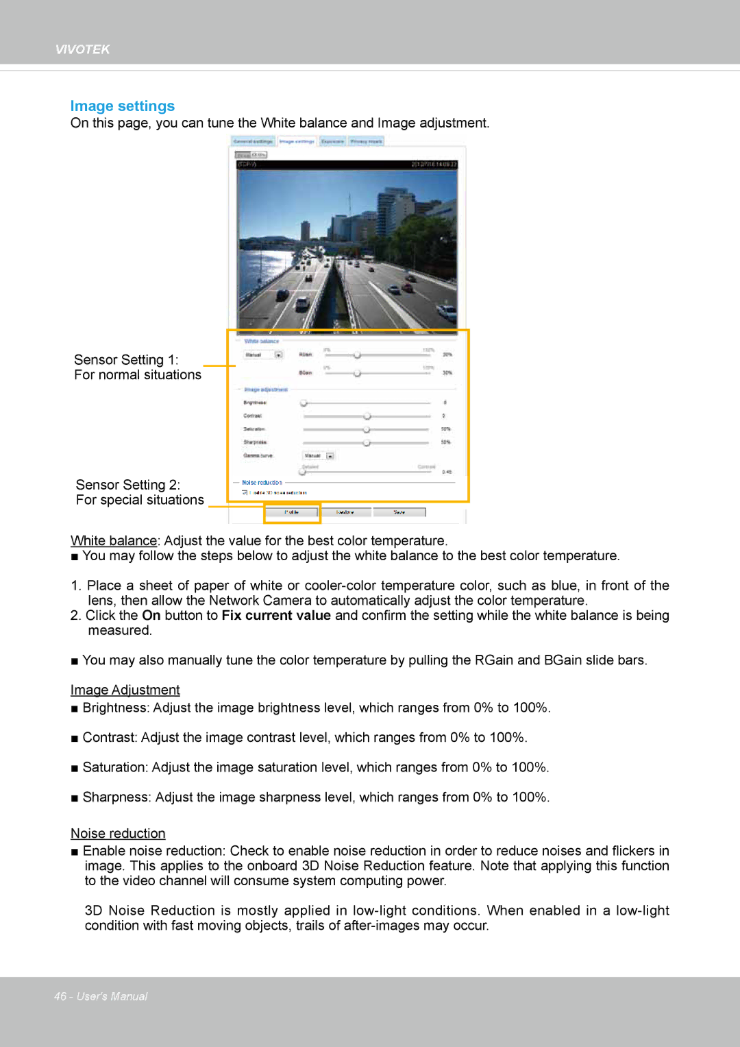 Vivotek IP8337H-C user manual Image settings 