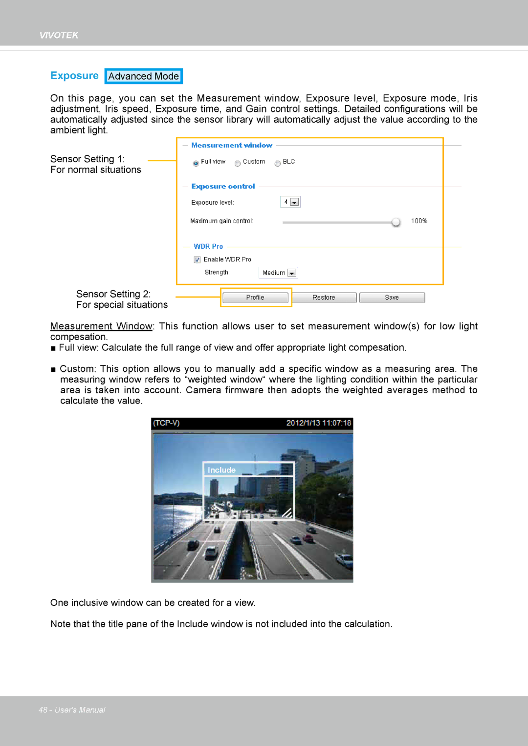 Vivotek IP8337H-C user manual Exposure 