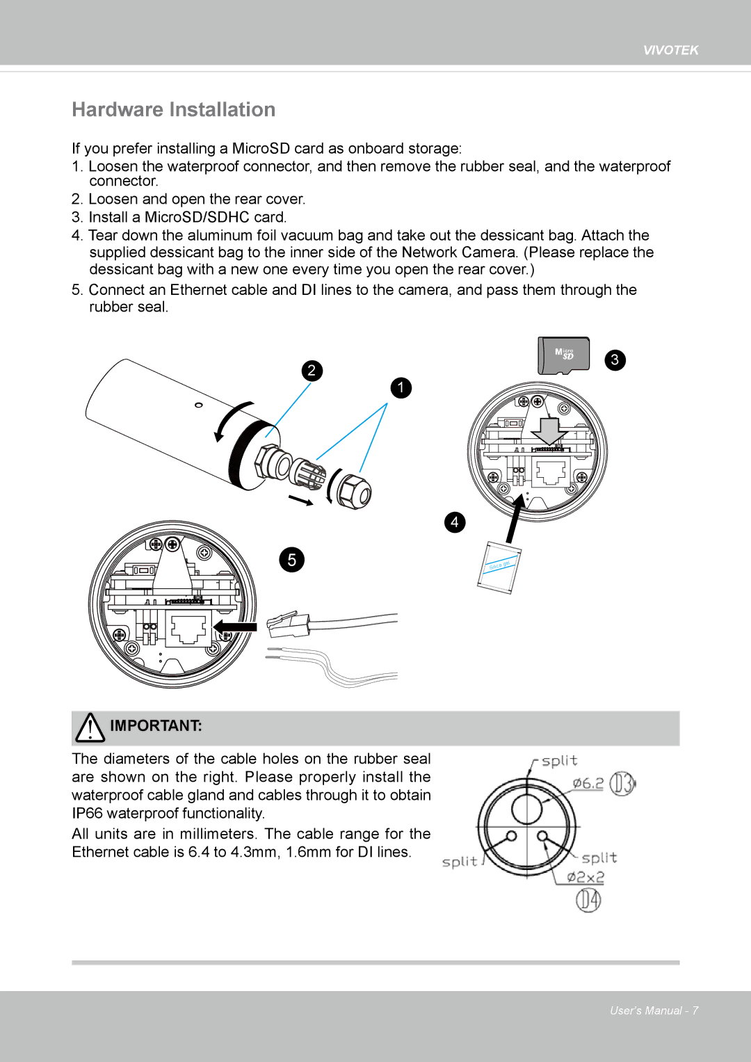 Vivotek IP8337H-C user manual Hardware Installation 