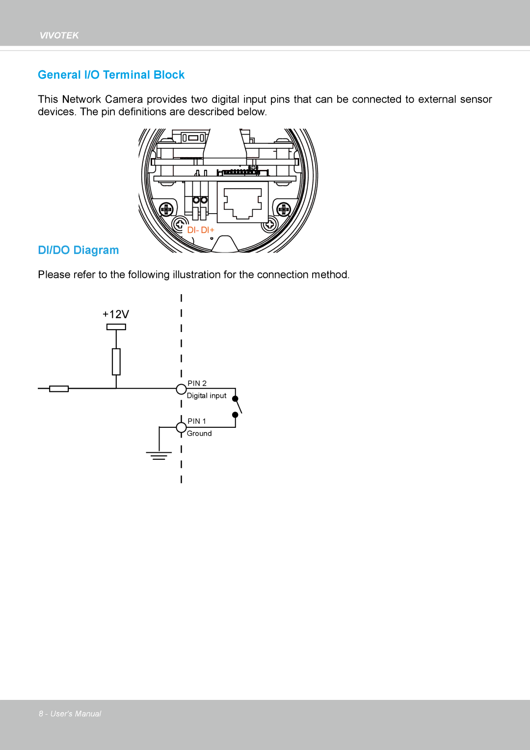 Vivotek IP8337H-C user manual DI/DO Diagram 