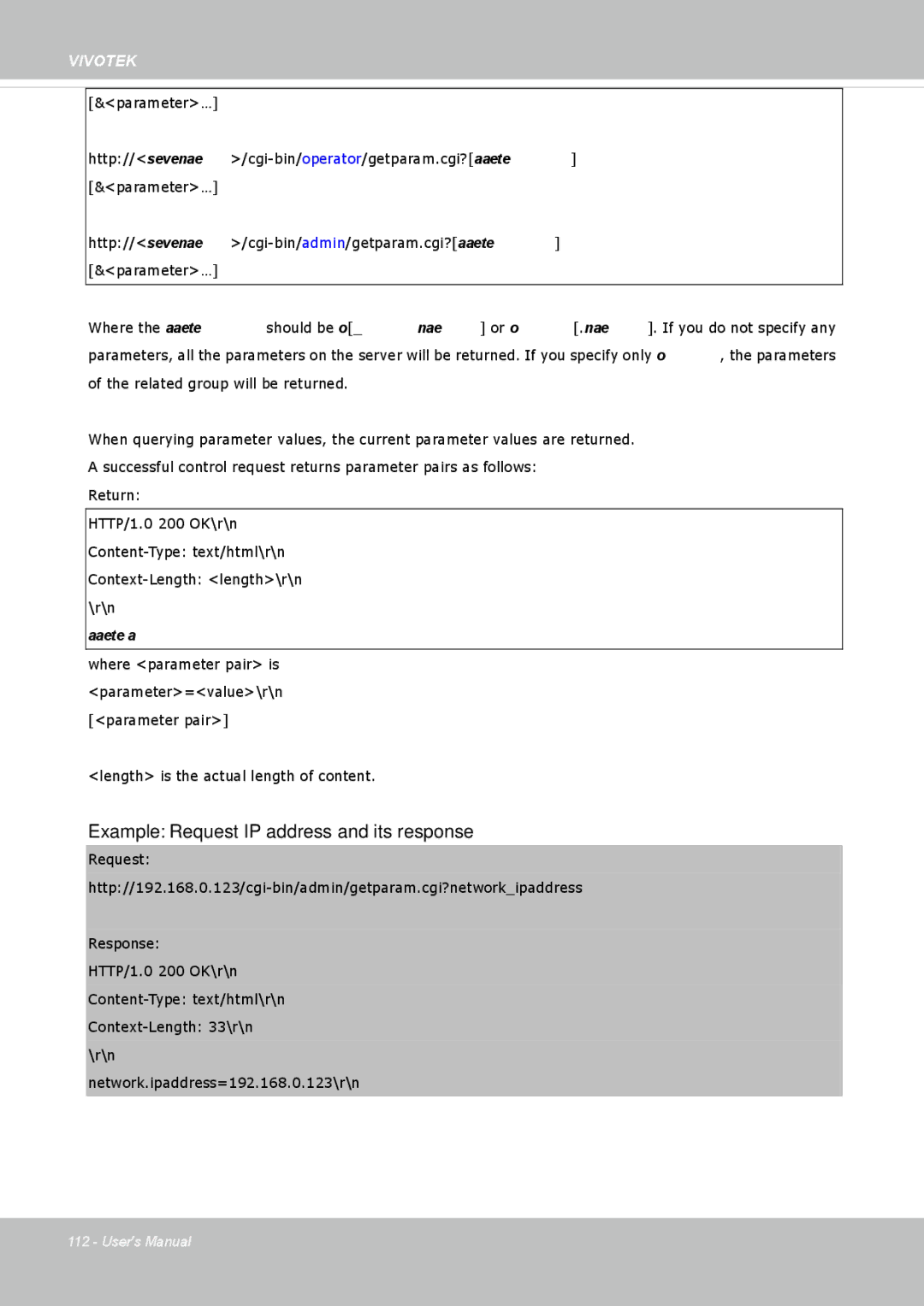 Vivotek IP8352 manual Example Request IP address and its response 