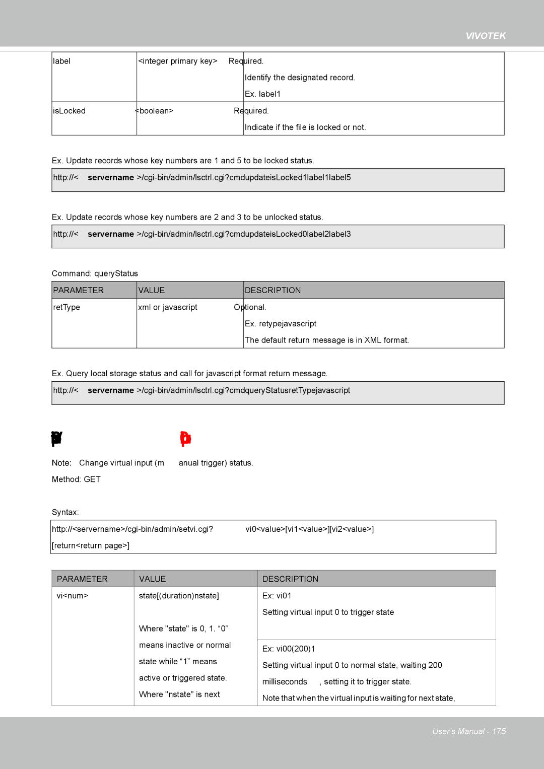 Vivotek IP8352 manual Virtual input capability.nvi 