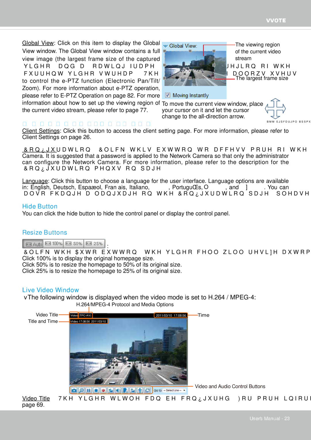 Vivotek IP8352 manual Configuration Area, Hide Button, Resize Buttons, Live Video Window 